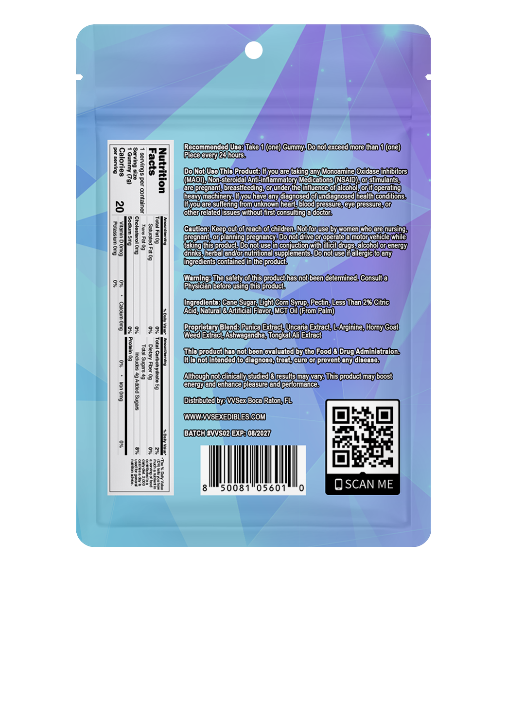 Super Hard VVSex Male Enhancement Single Dose gummies